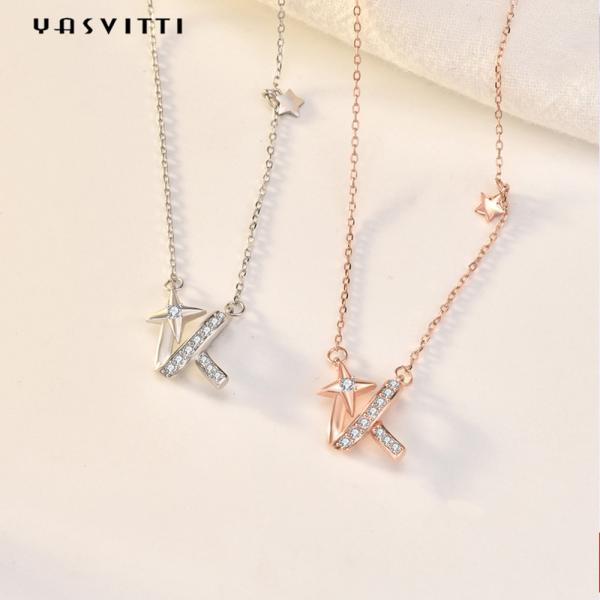 ожерелье звезды золота ожерелиь 18k ювелирных изделий 2g 17.7in стерлинговое серебряное переплетенное церемонией