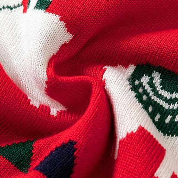 customized 100% cotton cartoon jacquard kids christmas sweater knit jumpers unisex christmas sweaters for kids