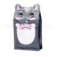 Alimento para mascotas Cuadro de fondo bolsa de plástico de alimentación con cremallera Diseño personalizado desechable