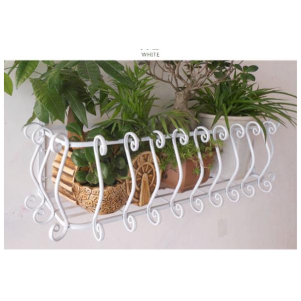 Corrosion Resistant Balcony L60cm Metal Flower Stand