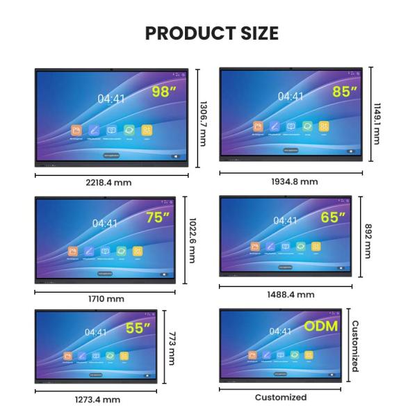 65/75/85/86/98/110 Inch LCD Display Smart Board  Electonric Board Educational Equipment Interactive White Board