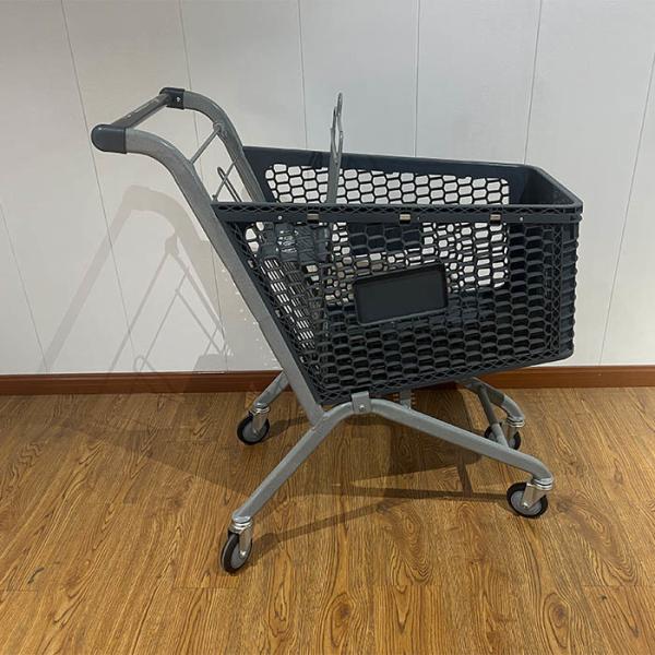 100L Galvanized Plastic Steel Metal Store Shopping Trolley Carts with Wire
