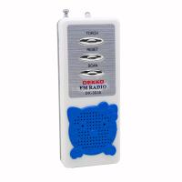 Rádio de alto-falante FM alimentado por bateria com fone de ouvido estéreo e mini luz LED