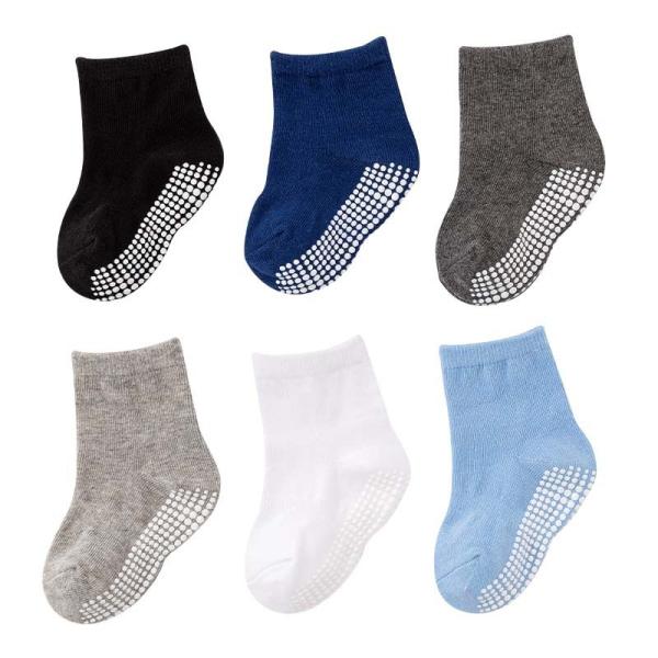 Non Slip Ankle Children'S Cotton Socks Navy Blue For Toddlers Boys Girls