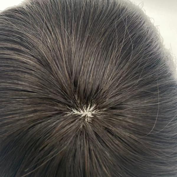 Mens Toupee Human Hair Replacement System Lace Front Silk Top Remy Hairpiece 1B#