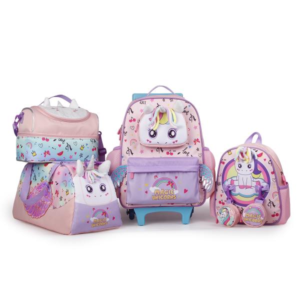 Customizable Children 4 In 1 Custom School Backpack Set Lunch Bag Sports Bag For Student