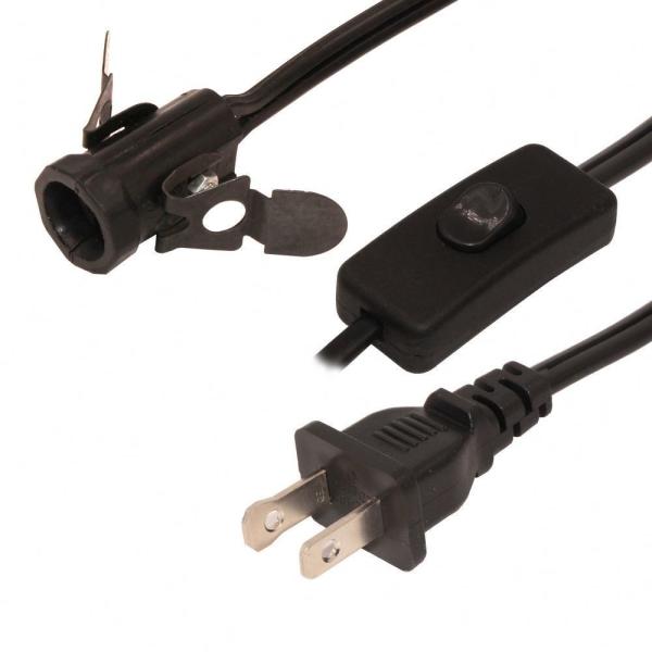 NEMA 1-15P 電源コードとE27電球ホルダーとディマースイッチ