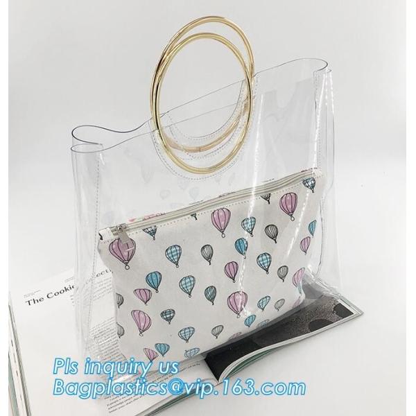 pvc shoulder bag girls one shoulder bag for college, transparent handbag tote shoulder PVC sling clear vinyl beach bag