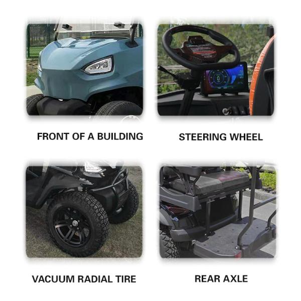 Electric Vehicle 2-Seat Golf Cart with Long Range 4-Wheel Drive and Lithium Battery
