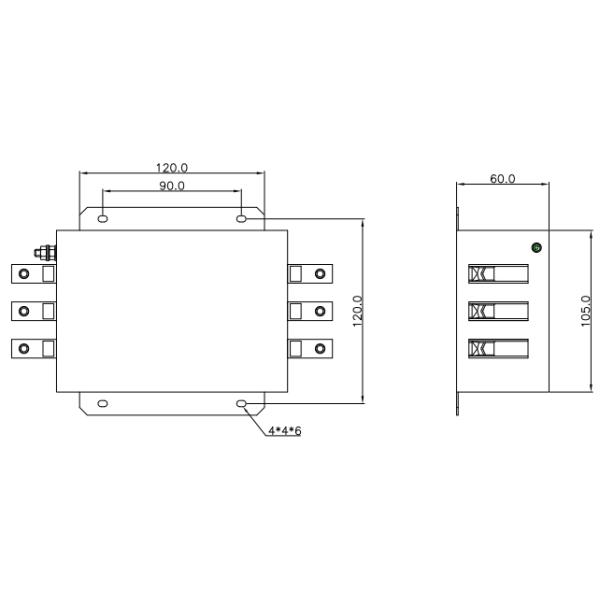 380V/440V 10A~100A 3-фазный фильтр EMC фильтр линии питания переменного тока для ионного имплантата