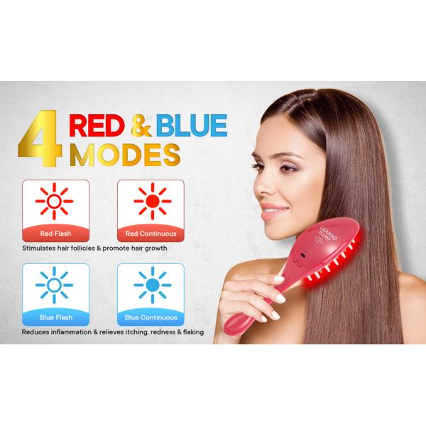 650nm Red Light Therapy Hair Brush EMS LED Hair Brush With 8 Gold Teeth