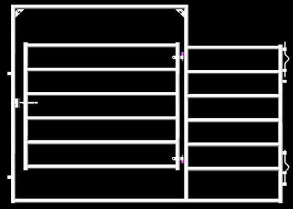 Oval Tube Cattle Farm Yard Panel 30X60MM Horse Panel 1.8X2.1Meter With 6 Rails