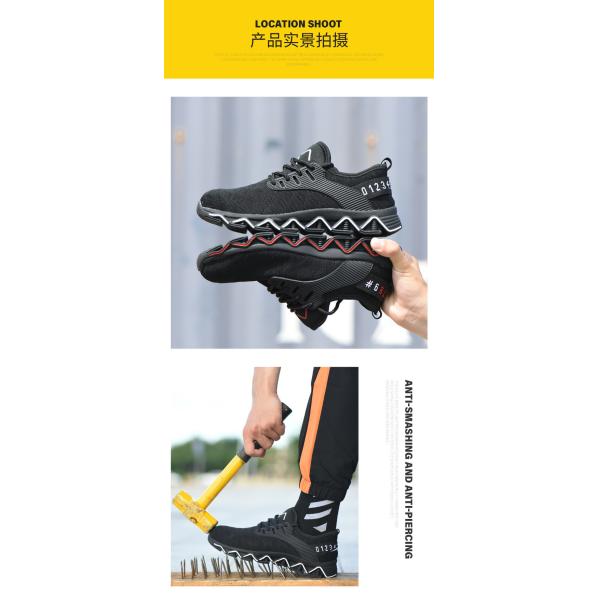 ODM OEM Summer Flying Knit Work Shoes Anti-smashing Steel Comfortable Safety Shoes With Custom Logo
