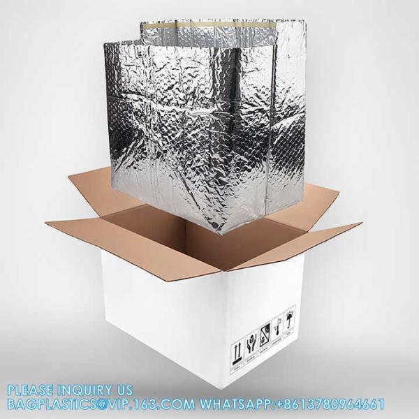 Takeout Thermal Delivery Bag Insulated Foil Bubble Box Liners, Medical Cool Shield Bag Cold Chain Transport bags