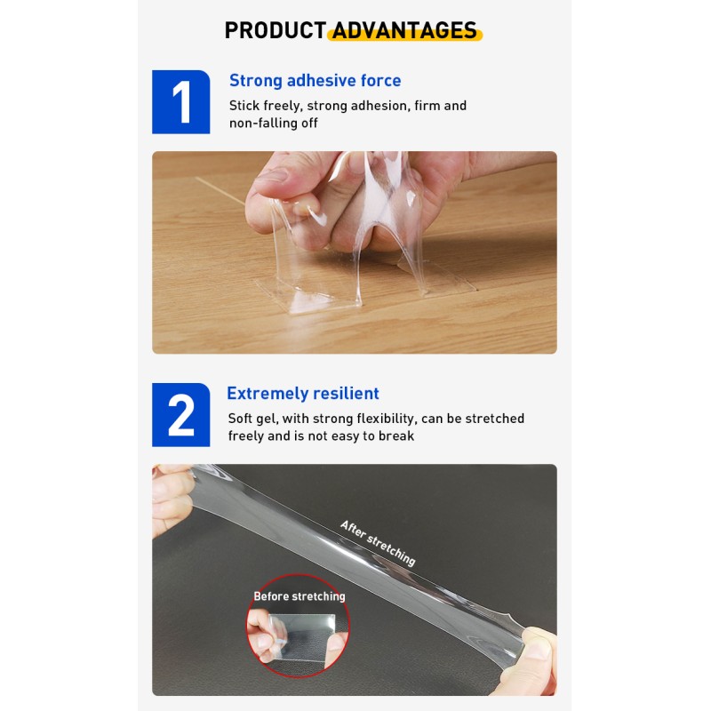 OEM Size Transparent Acrylic Nano Tape Double Sided Multi Purpose Strong Adhesion