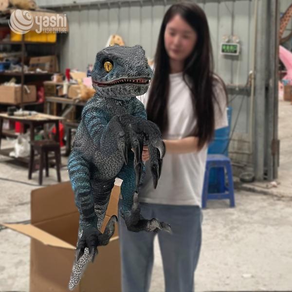 Silicone Baby Velociraptor Hand Puppet Interactive 100*25*40CM
