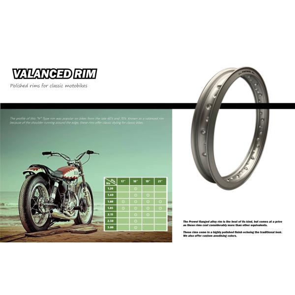 Akront Style Valanced Alloy Motorcycle Rims 1.85-18