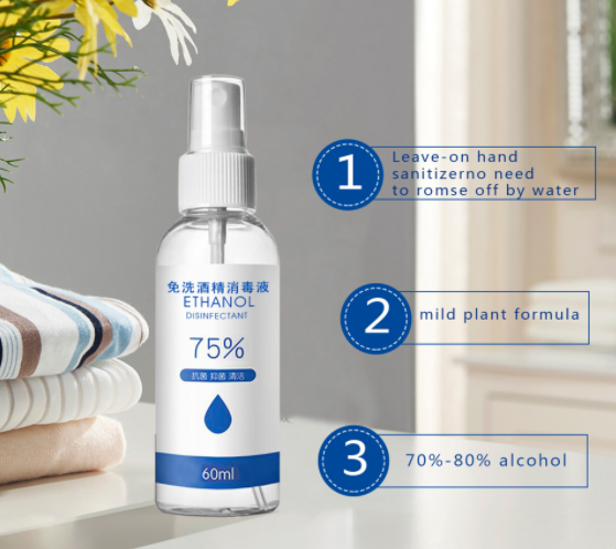 Брызги комнаты гигиены обеззараживанием руки для противобактериологического анти- алкоголя Корновирус 75%