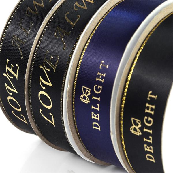 100% Polyster Decorative Satin Ribbon 10 - 100MM Width Printed Technics