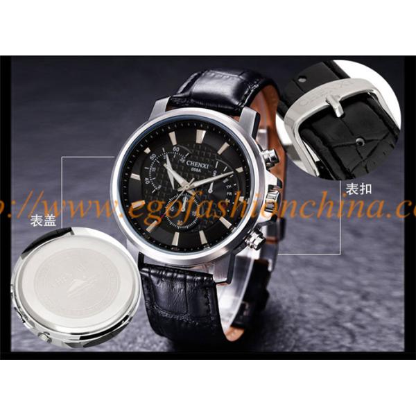 058A 3 Small Dials Watch Unisex Watch Genuine Leather Watch Business Watch Quartz Watch