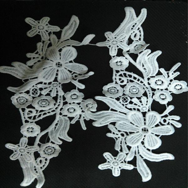 White Water Soluble Embroidery Applique   for Wedding Bridal Dress
