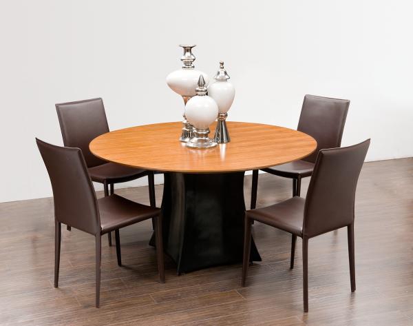 Modern Dining Room Furniture,Walnut Wood Dining Table,Metal/PU Chiars