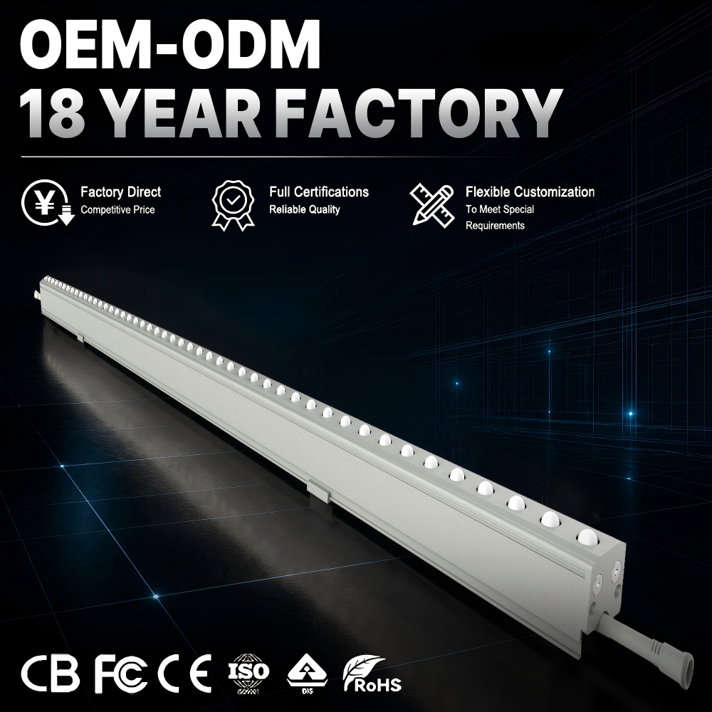 Night Pearl LED Linear Lights Wall Washer Integrated Cable Groove DC24V 3‑14W DMX512
