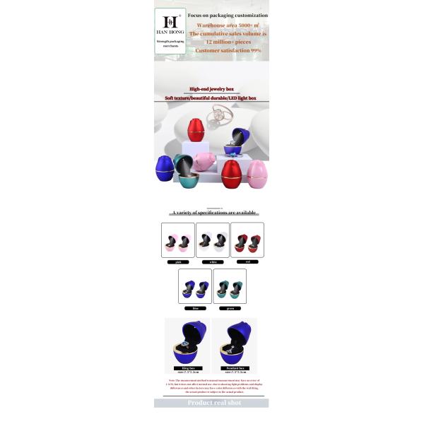 Boîte d'emballage de bijoux à lumière LED Rose Design 2021 pour le plastique et le velours personnalisés