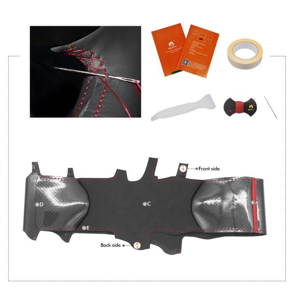Modern Style DIY Hand Stitched Carbon Fiber Suede Stripe Steering Wheel Cover for Opel Adam 2012-2020