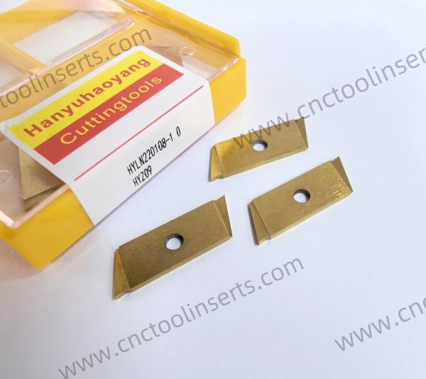 Insertos de fresado CNC con recubrimiento PVD HYLN220108-1.0 HYZ09, también pertenece a los insertos de ranurado. Adecuado para el mecanizado de acero dulce.