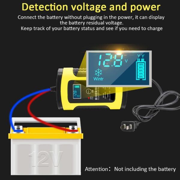 LCD Touch Screen 12V 8A 24V 4A Battery Charger for Car Motorcycle Lead Acid Battery