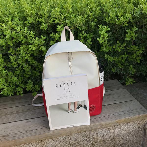 Schoolbag nansen is wearing a small fresh canvas backpack for high school students in ulzzang, harajuku