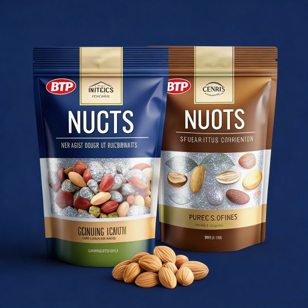 Custom Printed Durable Food-Grade Side Gusset bag Nut Heat Moistureproof Resealable for Mixed Single Nuts Retail Holiday Gifting