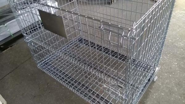 Warehouse Metal Storage Cage Wire Mesh Gitterbox Pallet Rack 500kg Capacity