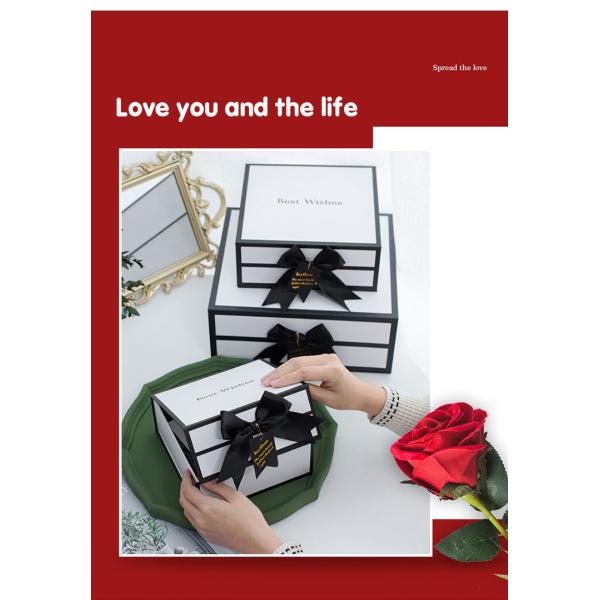 Одежды всех продаж роскошные душат смычка ленты пакета подарка подарочную коробку складчатости картона закрытия установленного магнитную