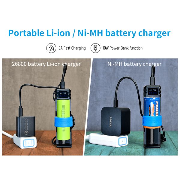 SC1 Plus Fast Charge Portable Charger 3A Power Bank Over Discharged Battery Revival