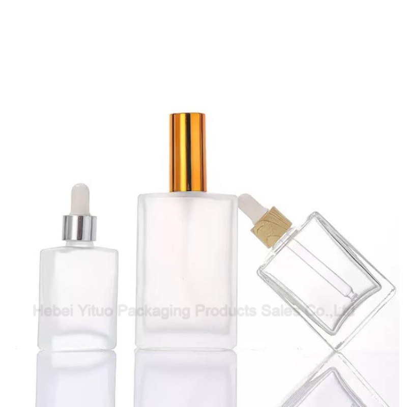 Flacons d'huile essentielle carrés transparents 1oz avec logo personnalisé