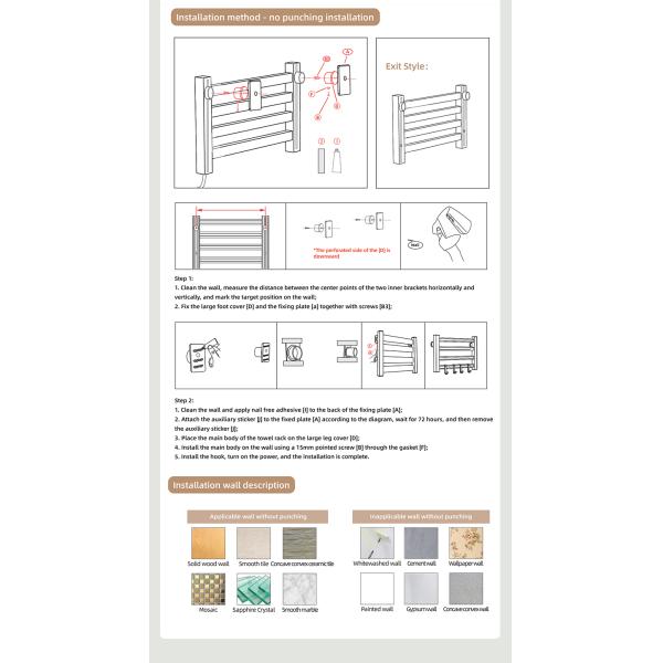 Three-layer Modern Design Steel Bathroom Heated Towel Warmer Rail Electric 1000 400