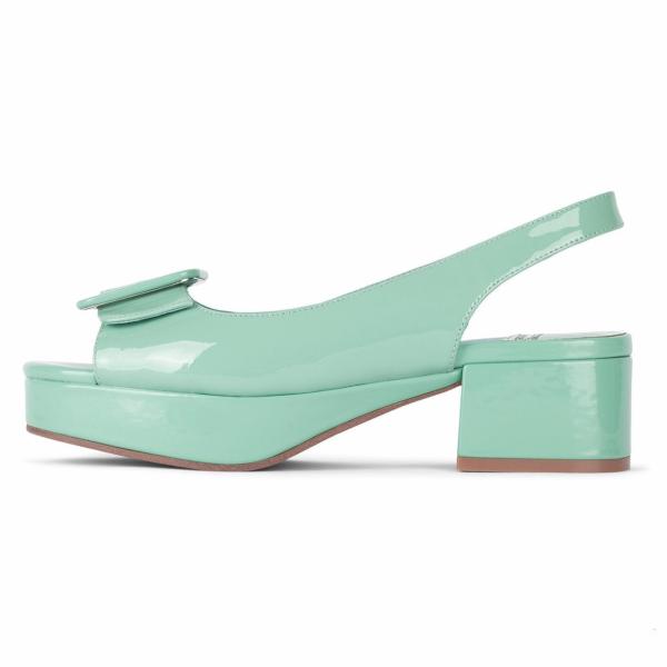 Janbal 60s High End Platform High Heels Sandal Vintage Style Mirror Skin