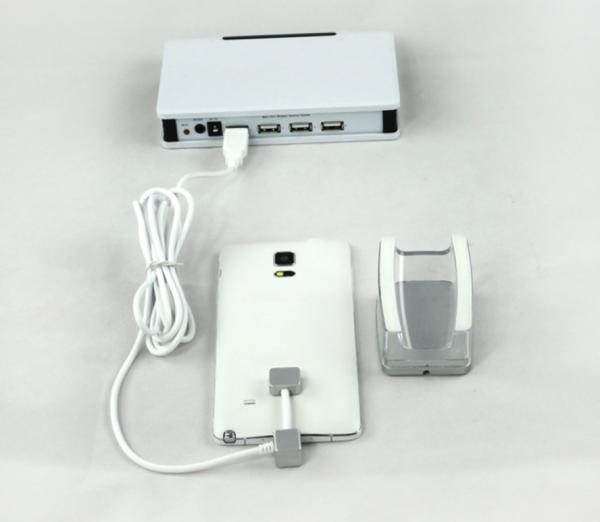 Hot sale rechargeable multiport 4 ports security alarm and charging display device