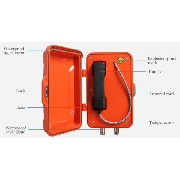 IP67 85dbA Fire Fighter Telephone with Die Cast Aluminium for Hazardous Industrial Environments