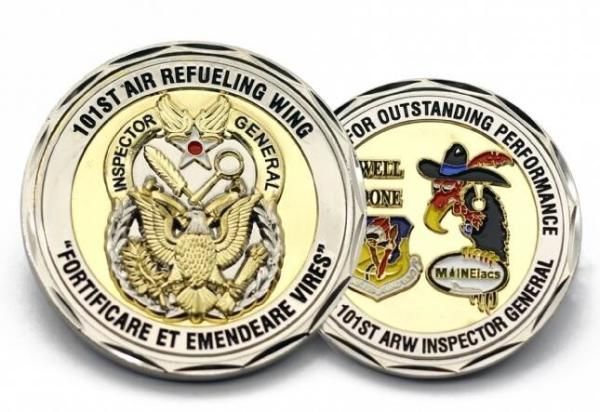 Double Plating 3D design gold plating coin challenge Coin with diamond cut wave
