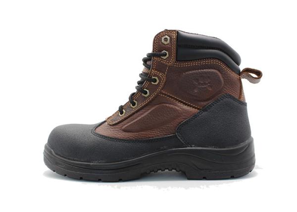 Casual Tumbled Leather Upper Safety Toe Walking Boots For Cowboy Anti Smashing