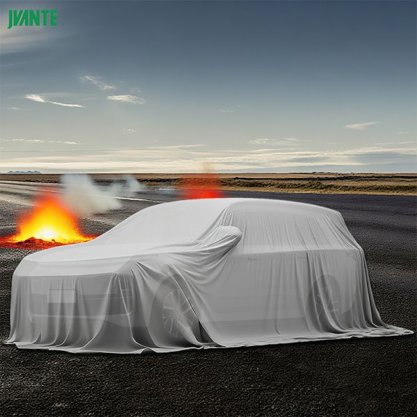 Grey Silicone Coated Fiberglass Fire Blanket JAT-302 6x8m 1000°C Heat Resistant For Auto Repair Industrial Emergency