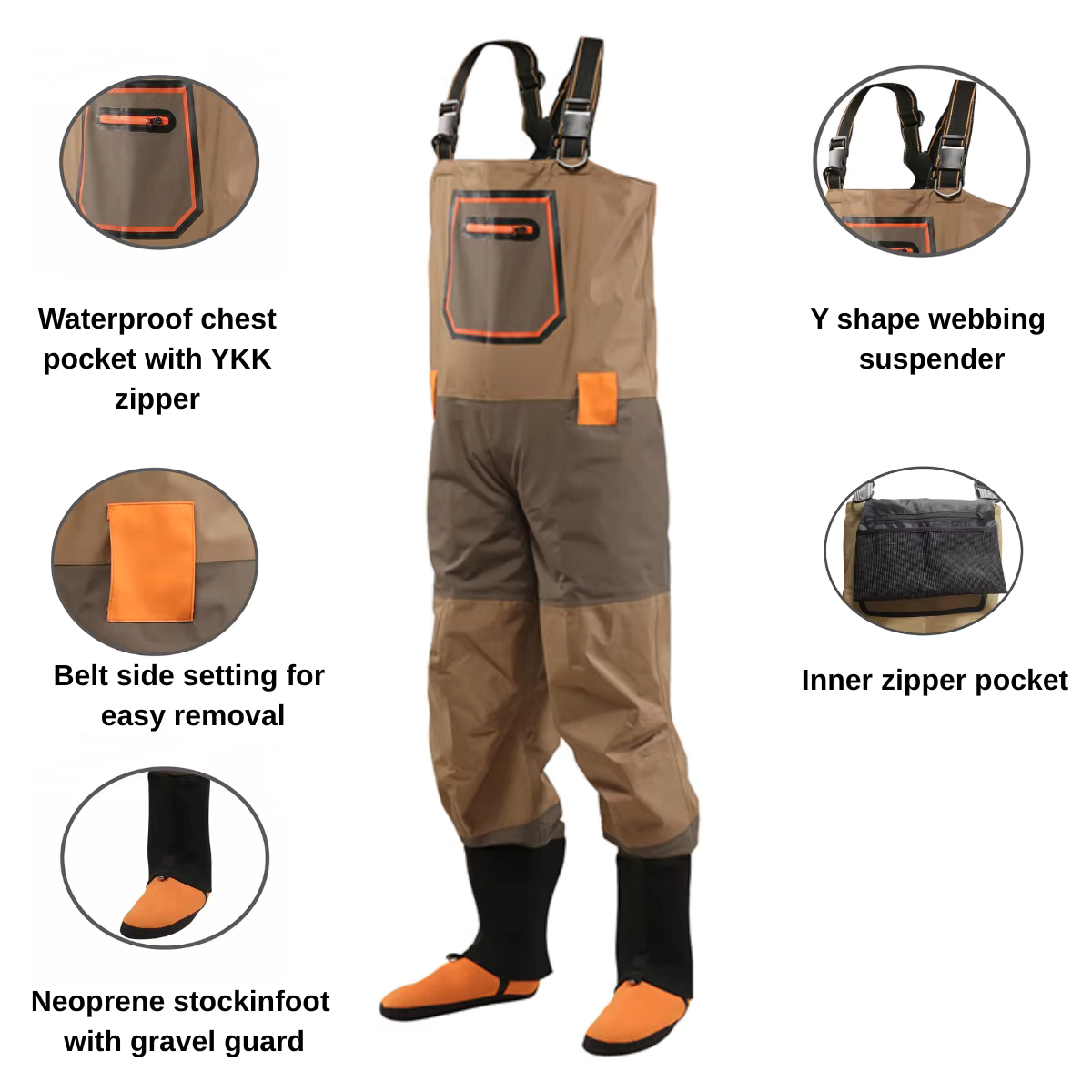 Quick Dry Stockingfoot Waders Windproof Lightweight Waders Water Repellent For Fly Fishing