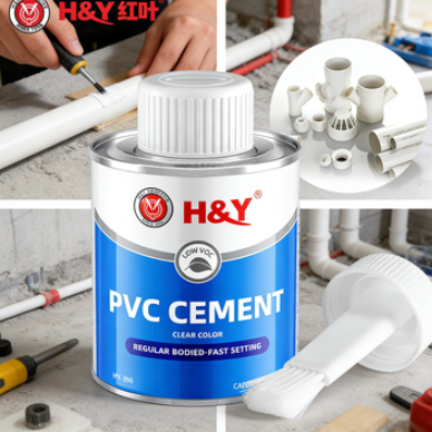 Fast Setting Plastic Pipe Glue Solvent Cement Solvent PVC Adhesive Clear Grey