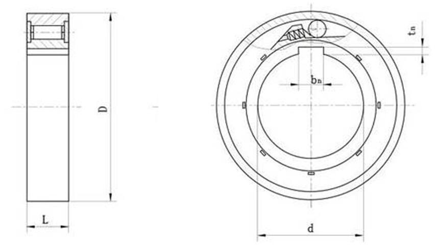 CG-C1030	GC-C1232	GC-C1535	Один тип ролика роликоподшипника муфты Backstop пути