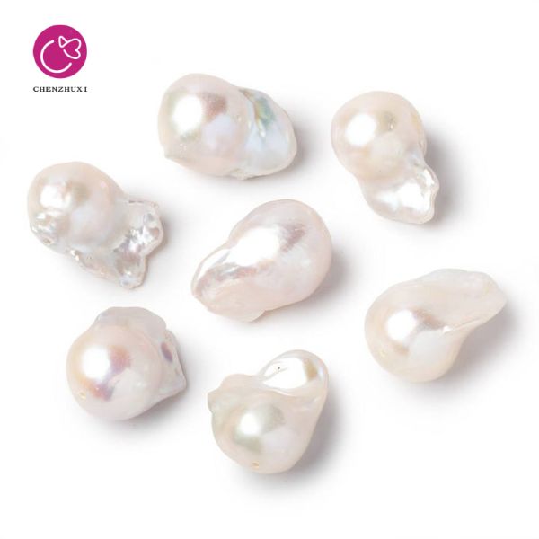 Large Big Size Wholesale Natural Fireball Nucleated Baroque Real Barock Fresh Water Freshwater Pearls Bead Strands