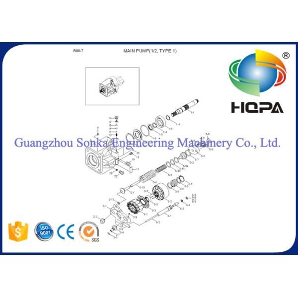 Изготовленный на заказ комплект для ремонта ХИУНДАИ Р80-7 Р80-7А насоса наборов уплотнения экскаватора/усилителя руля