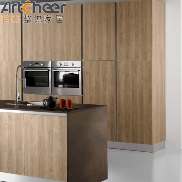 Armário de armazenamento de cozinha de design moderno branco com acabamento de laca em contraplacado de madeira